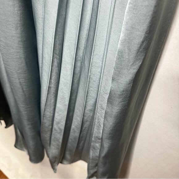 TOME Collective Blue Satin Pleated Halter Dress in Size 8 - Picture 5 of 6